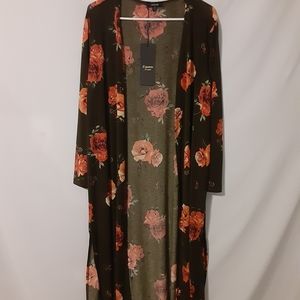 Women's floral long sleeve cardigan